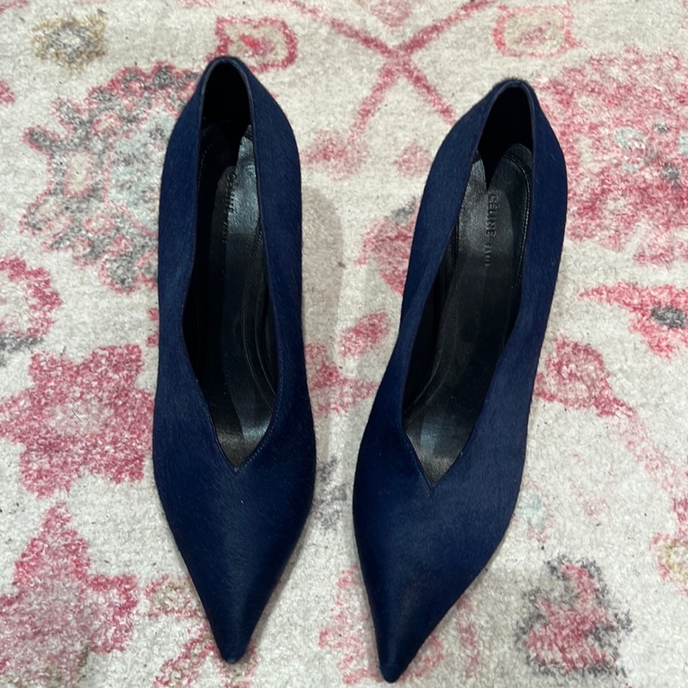 NWOT Celine Pony Hair Navy Shoes - Picture 2 of 6